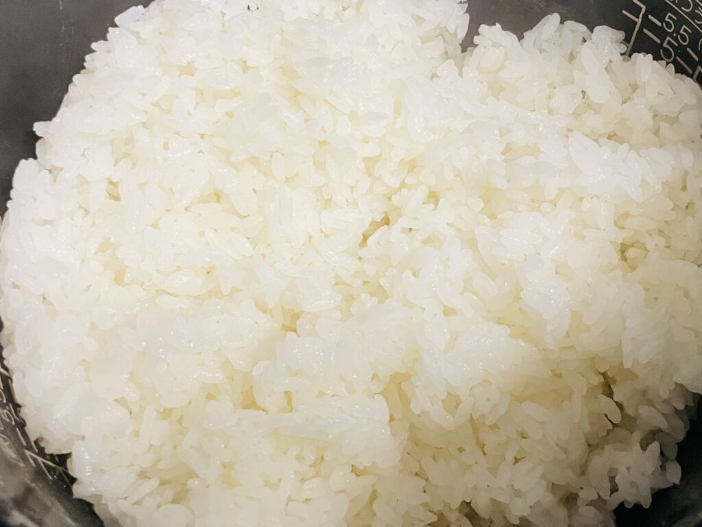 無洗米が炊き上がったお釜